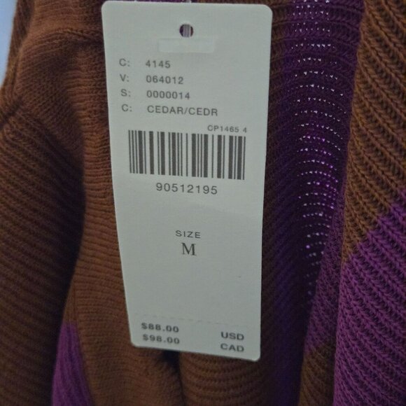 Anthropologie NWT Mandy Stripe Orange Purple Midi Skirt Strapless Top Set Size M - Picture 10 of 16